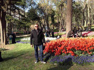 Orange tulips and Greg!